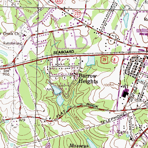 Topographic Map of Barrow Heights, GA