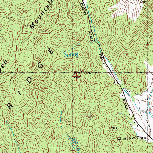 Topographic Map of Bart Top, GA