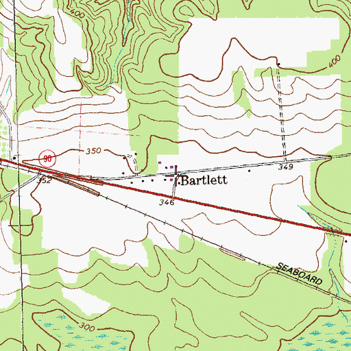 Topographic Map of Bartlett, GA