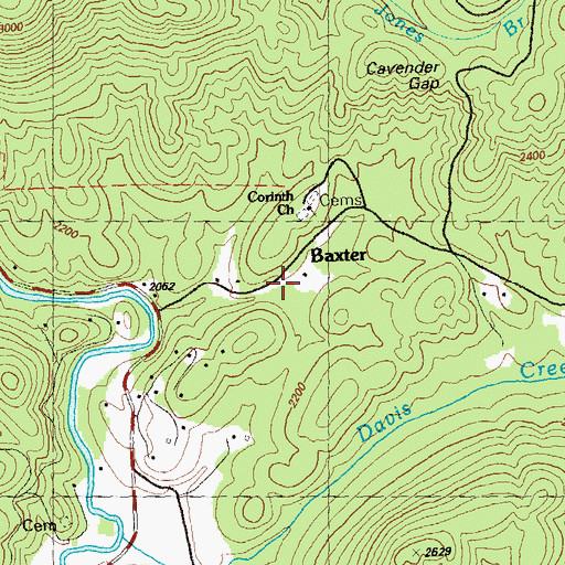 Topographic Map of Baxter, GA
