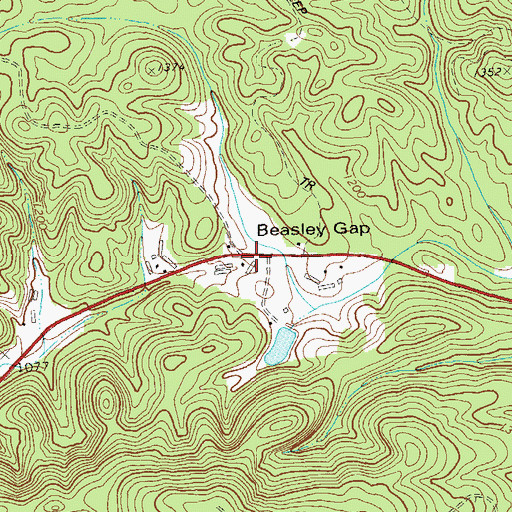 Topographic Map of Beasley Gap, GA