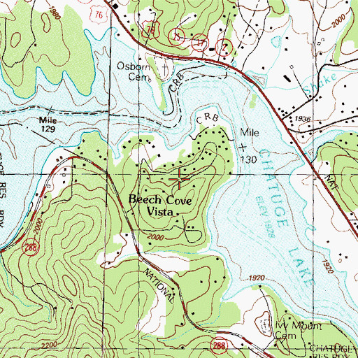 Topographic Map of Beech Cove Vista, GA