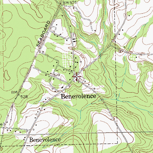 Topographic Map of Benevolence, GA