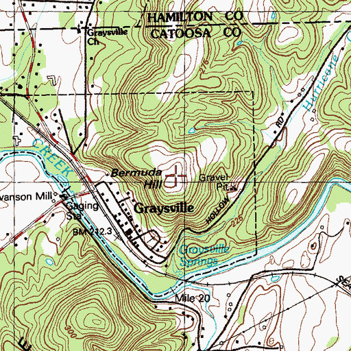 Topographic Map of Bermuda Hill, GA