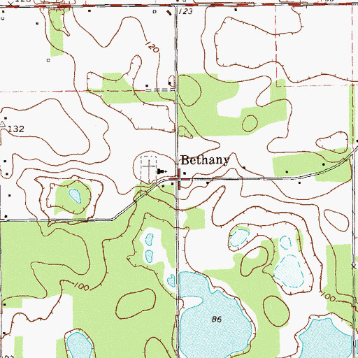 Topographic Map of Bethany, GA