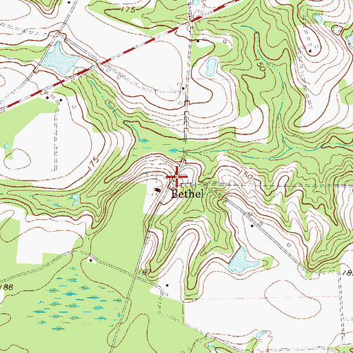 Topographic Map of Bethel, GA