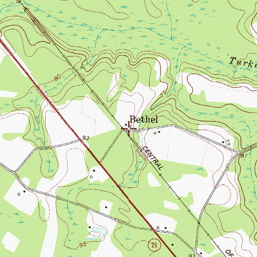 Topographic Map of Bethel, GA