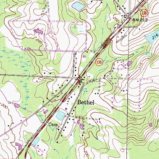 Topographic Map of Bethel, GA
