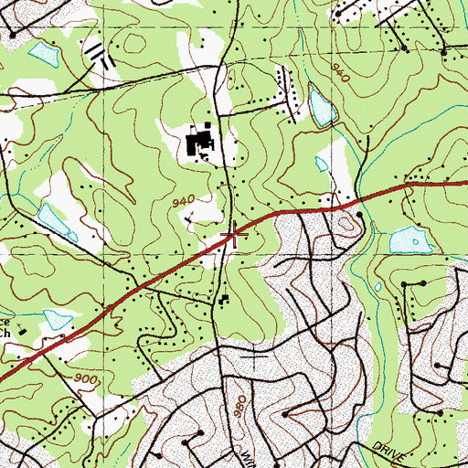 Topographic Map of Bethesda, GA