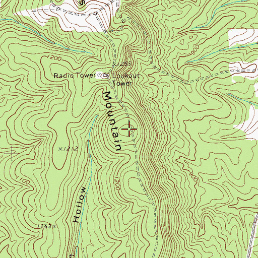 Topographic Map of Betts Mountain, GA