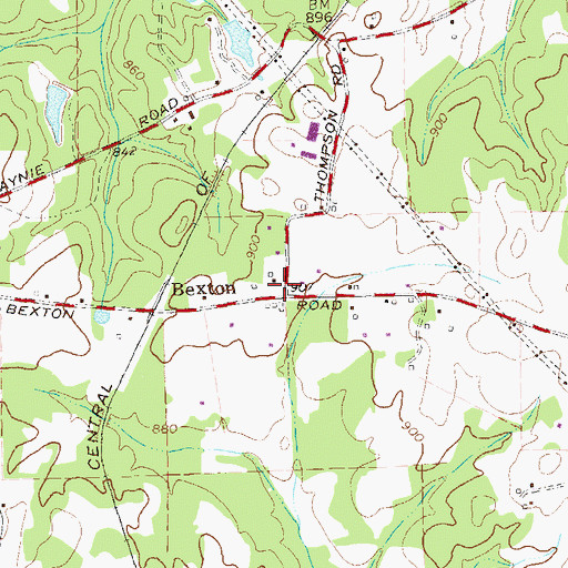 Topographic Map of Bexton, GA