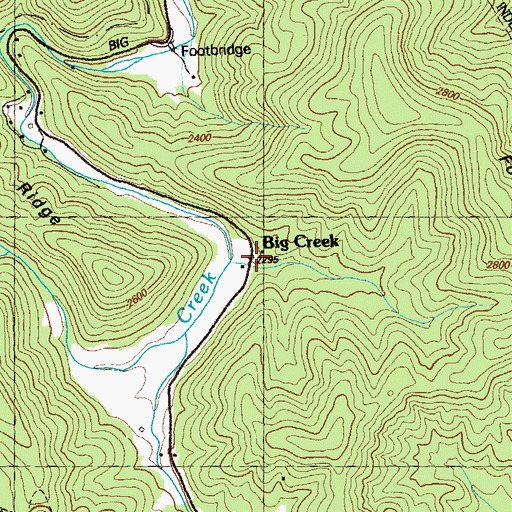 Topographic Map of Big Creek, GA