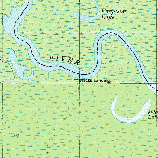 Topographic Map of Blacks Landing, GA