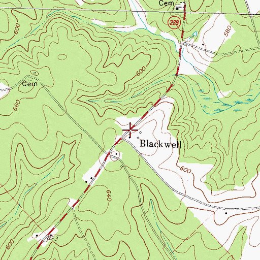 Topographic Map of Blackwell, GA