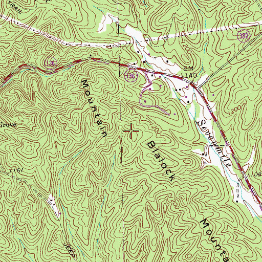 Topographic Map of Blalock Mountain, GA