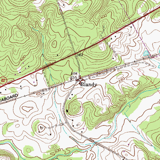 Topographic Map of Blandy, GA