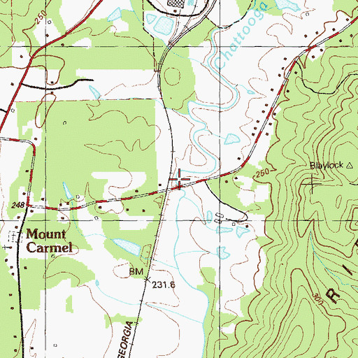 Topographic Map of Blaylock Mill, GA