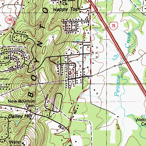 Topographic Map of Blevins Acre, GA