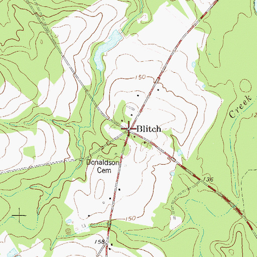 Topographic Map of Blitch, GA