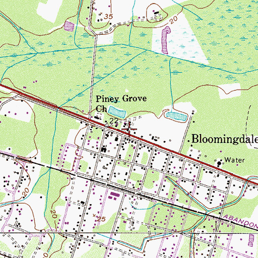Topographic Map of Bloomingdale, GA