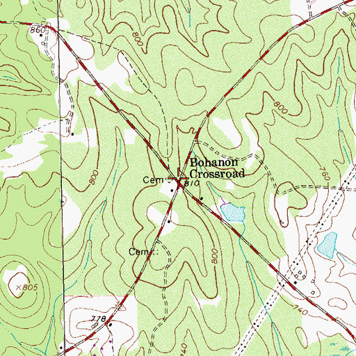 Topographic Map of Bohanon Crossroad, GA