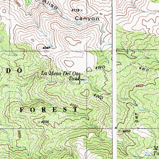 Topographic Map of Portoritas Tank, AZ