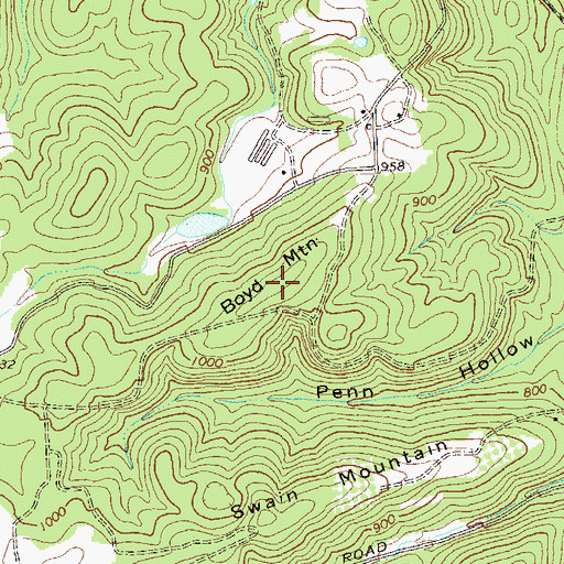 Topographic Map of Boyd Mountain, GA