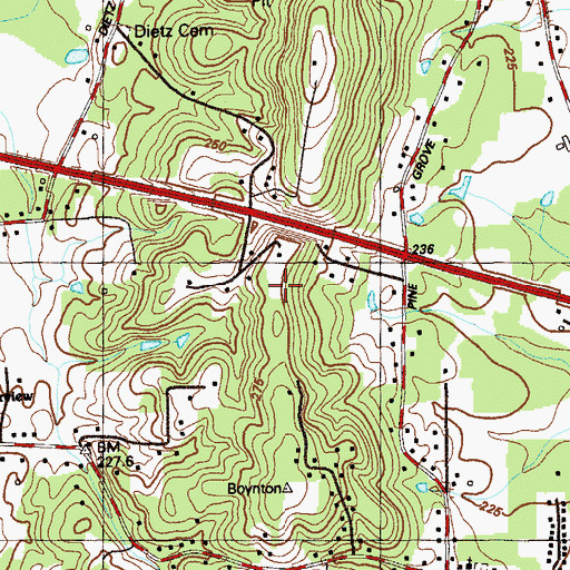Topographic Map of Boynton Ridge, GA