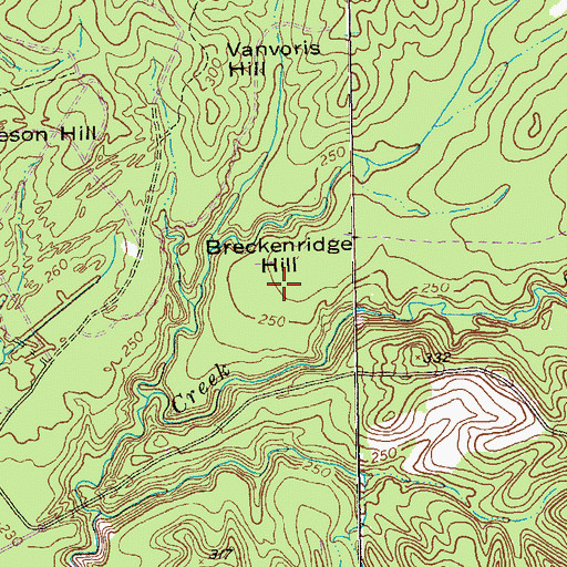 Topographic Map of Breckenridge Hill, GA