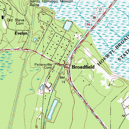 Topographic Map of Broadfield, GA