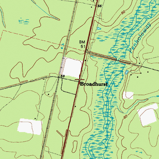Topographic Map of Broadhurst, GA