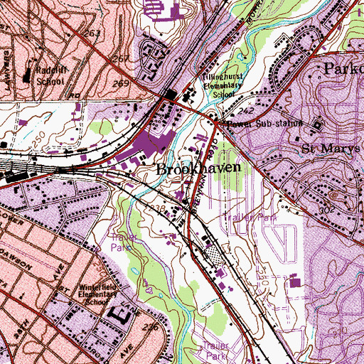 Topographic Map of Brookhaven, GA