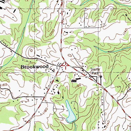 Topographic Map of Brookwood, GA