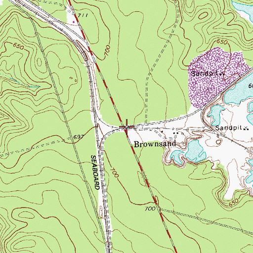 Topographic Map of Brownsand, GA