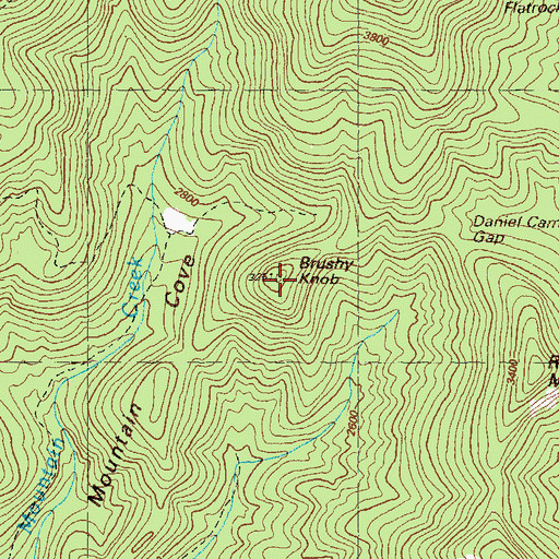Topographic Map of Brushy Knob, GA