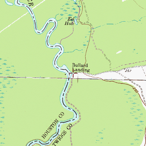 Topographic Map of Bullard Landing, GA