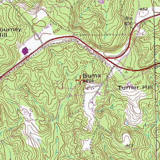 Topographic Map of Buma Hill, GA