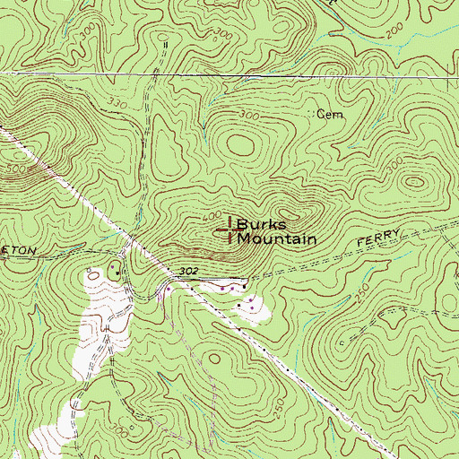 Topographic Map of Burks Mountain, GA