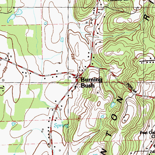 Topographic Map of Burning Bush, GA