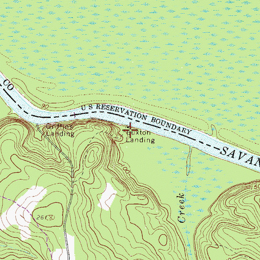 Topographic Map of Buxton Landing, GA