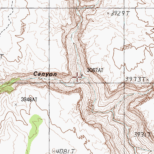 Topographic Map of Cottonwood Canyon, AZ