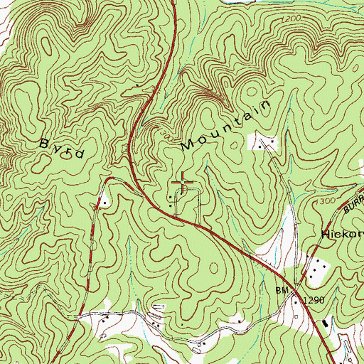 Topographic Map of Byrd Mountain, GA