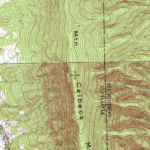 Topographic Map of Calbeck Mountain, GA