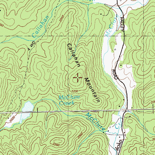 Topographic Map of Callahan Mountain, GA