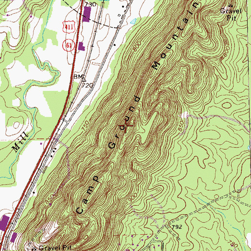 Topographic Map of Camp Ground Mountain, GA