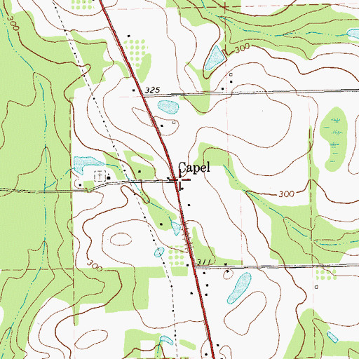 Topographic Map of Capel, GA