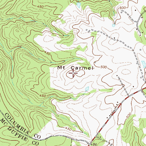 Topographic Map of Mount Carmel, GA