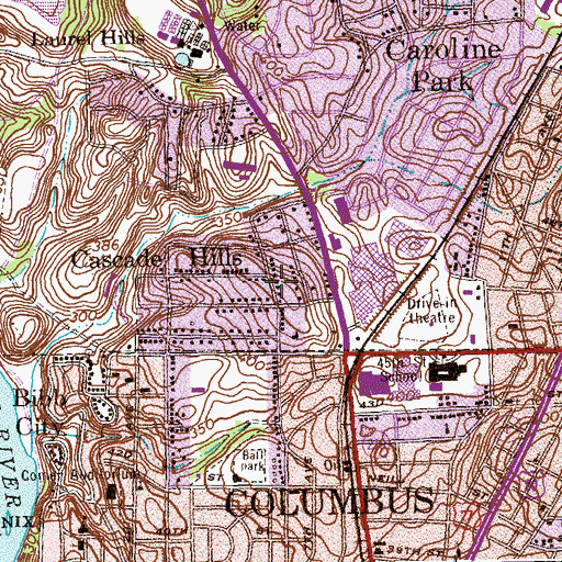 Topographic Map of Cascade Hills, GA