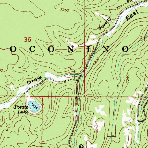 Topographic Map of Potato Lake Draw, AZ