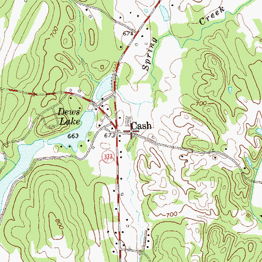 Topographic Map of Cash, GA